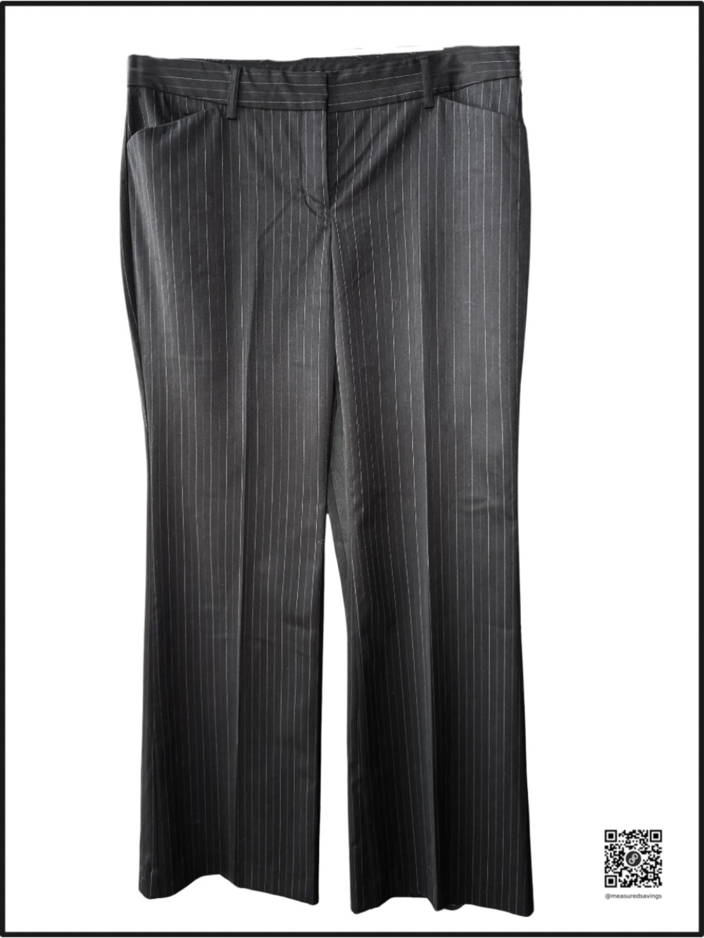 Size 10 EUC - Express Design Studio - Black Pinstripe 'Editor' Dress Pants
